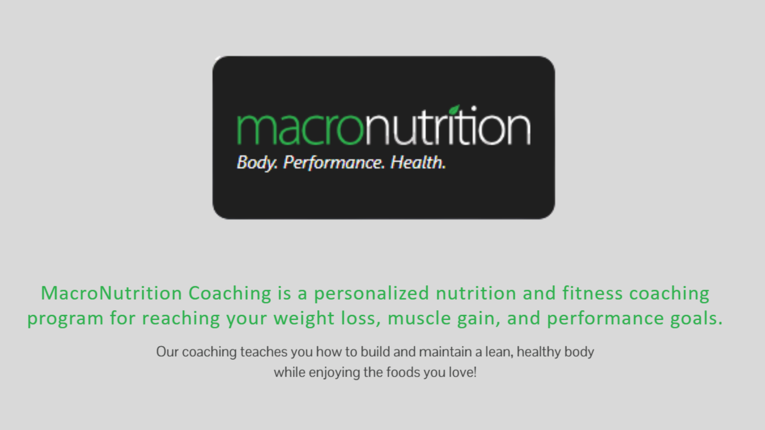 Macro Nutrition Coaching